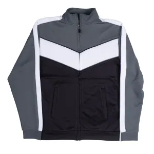 12 AM NATION COLOR BLOCK TRACK JACKET GRAY/WHITE/BLACK - 79213