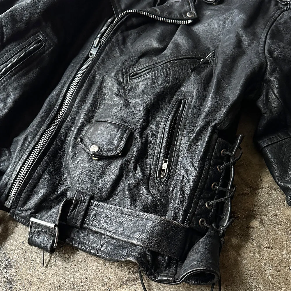 80's～ big size！ HIGHWAY one ライダース レザージャケット XXL size 240222H