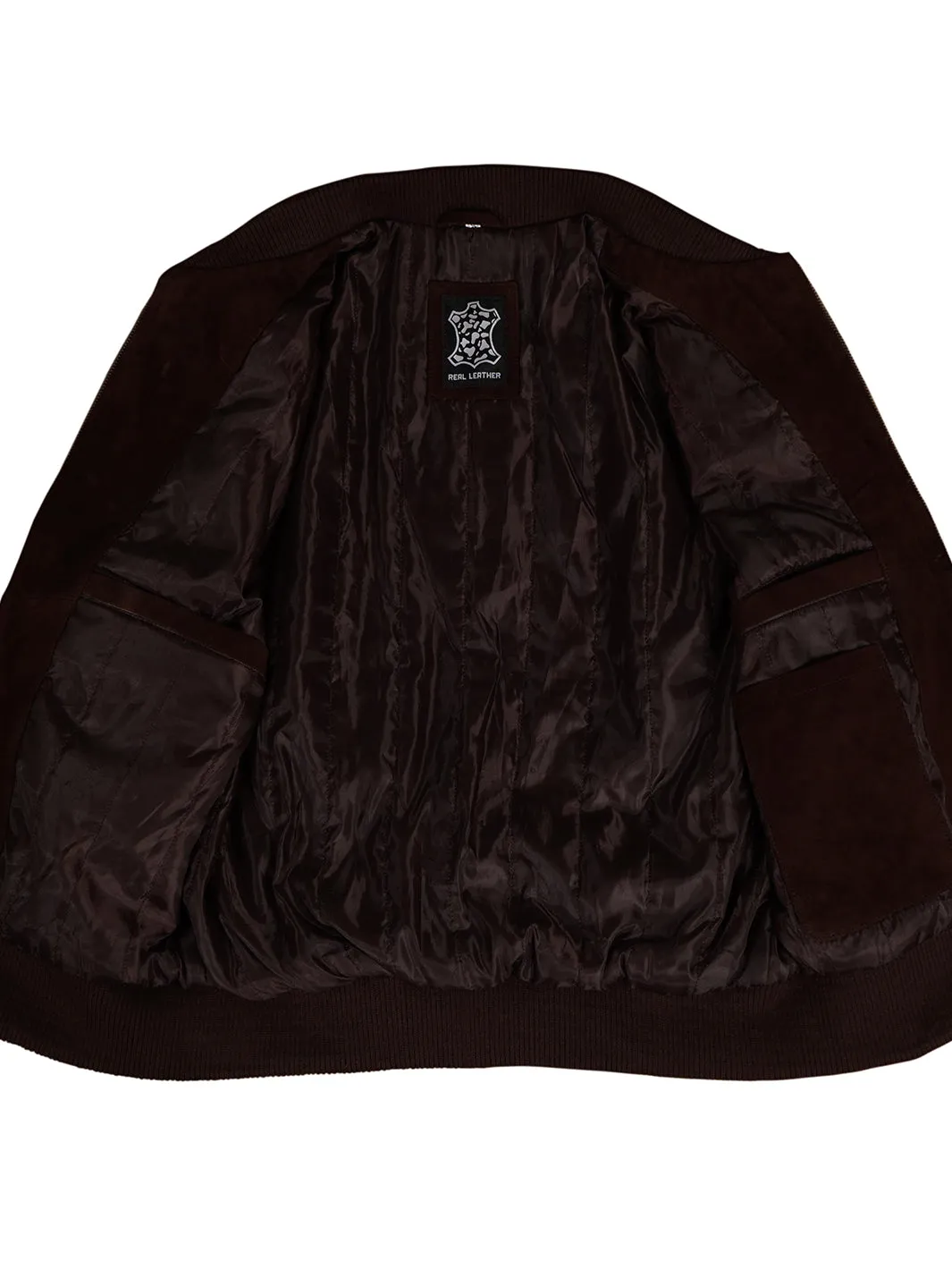 Adamsville Mens Dark Brown Suede Bomber Jacket