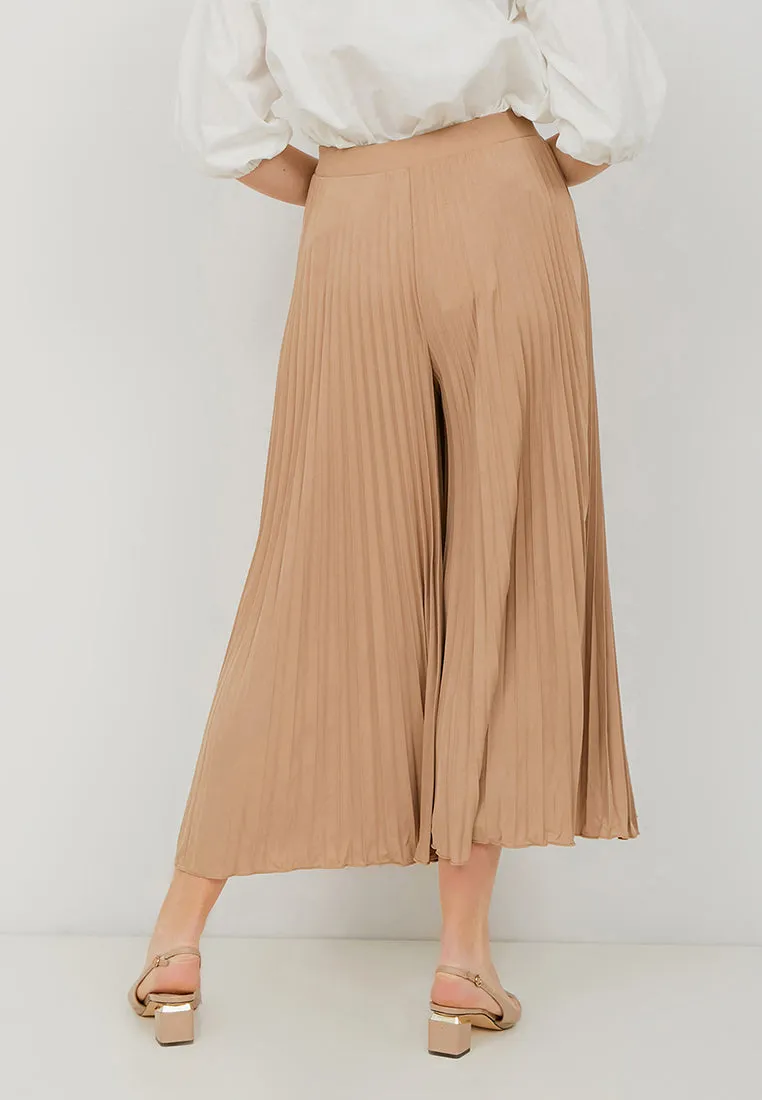 Basic Pleated Culottes Maxi (Nude)