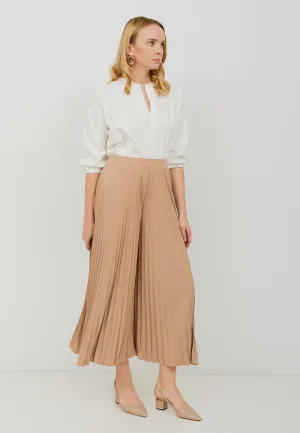 Basic Pleated Culottes Maxi (Nude)