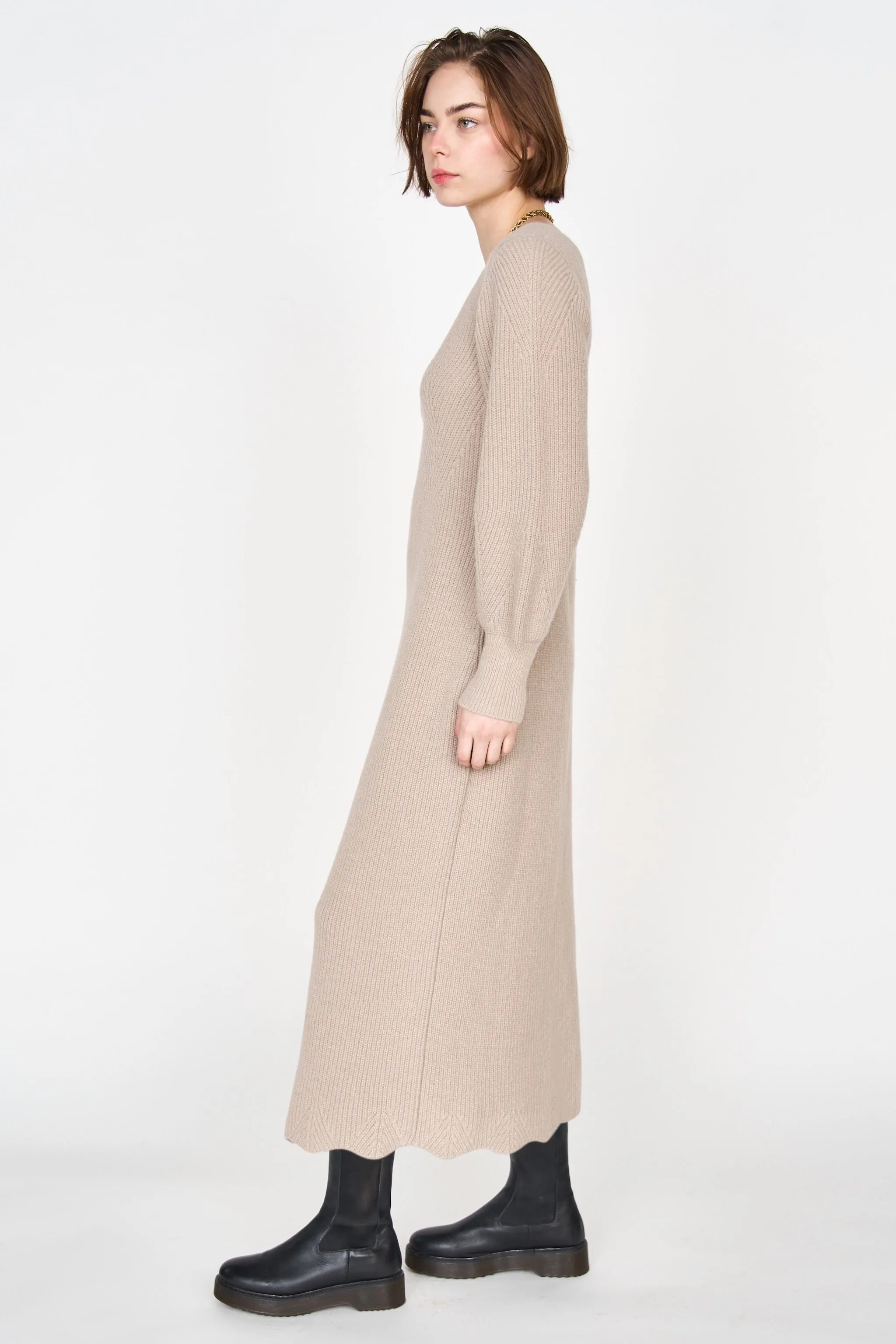Bellagio Knit Dress in Taupe