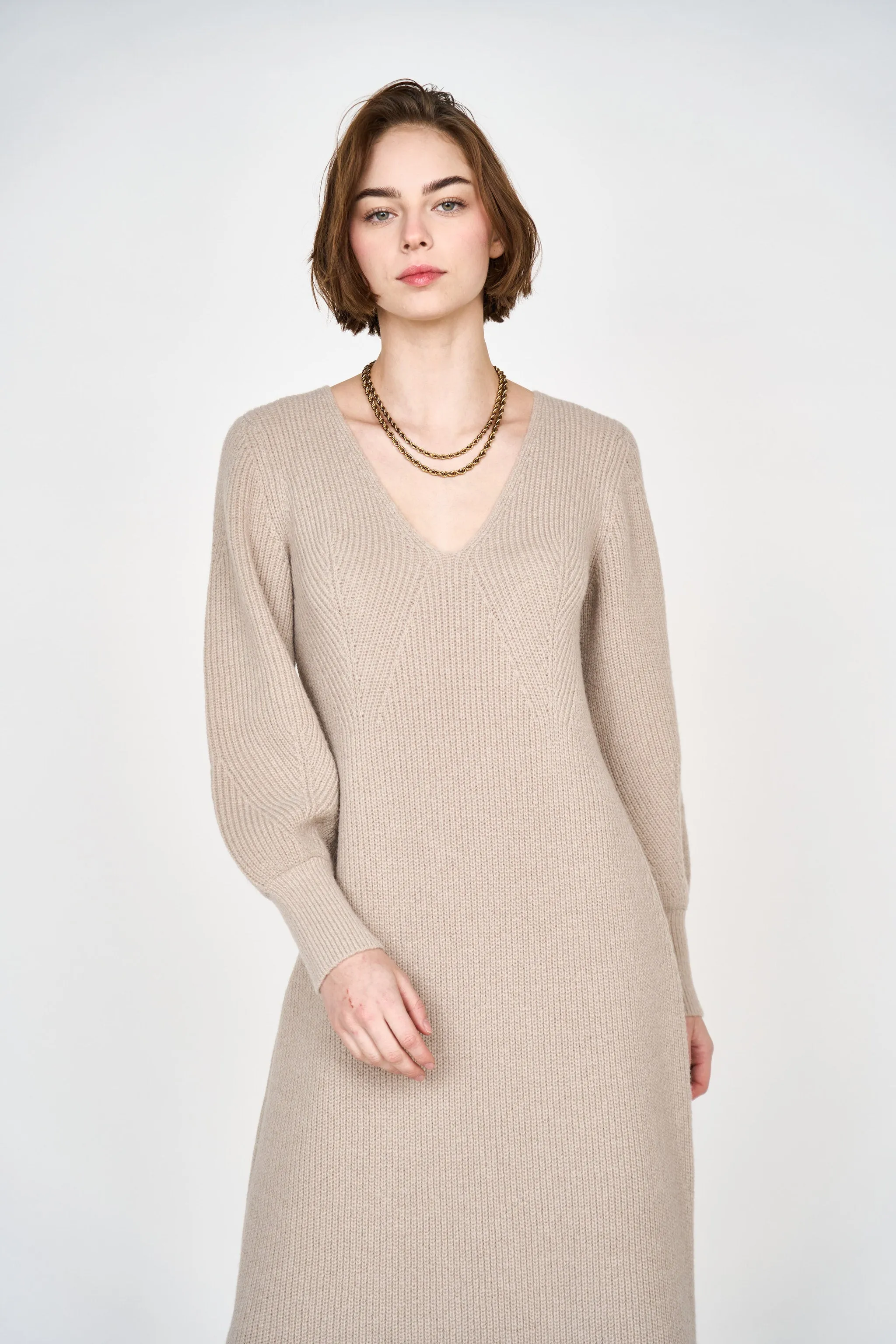 Bellagio Knit Dress in Taupe