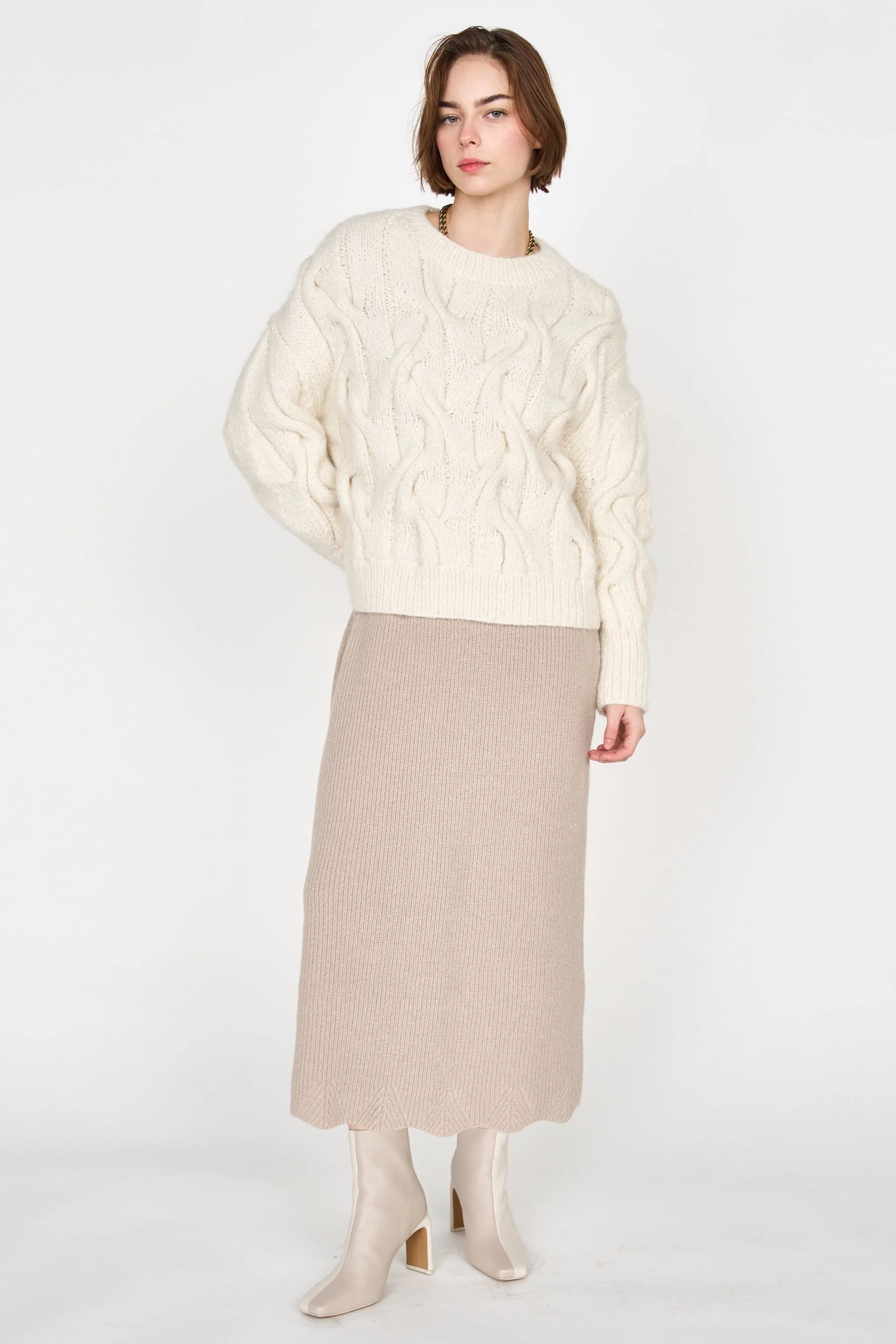 Bellagio Knit Dress in Taupe