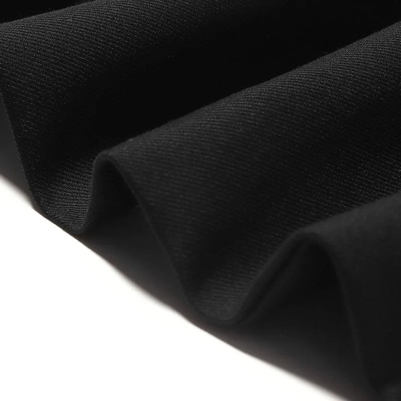 Black Worsted Wool Trench Coat