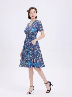 Blue Flowers Knit Dress