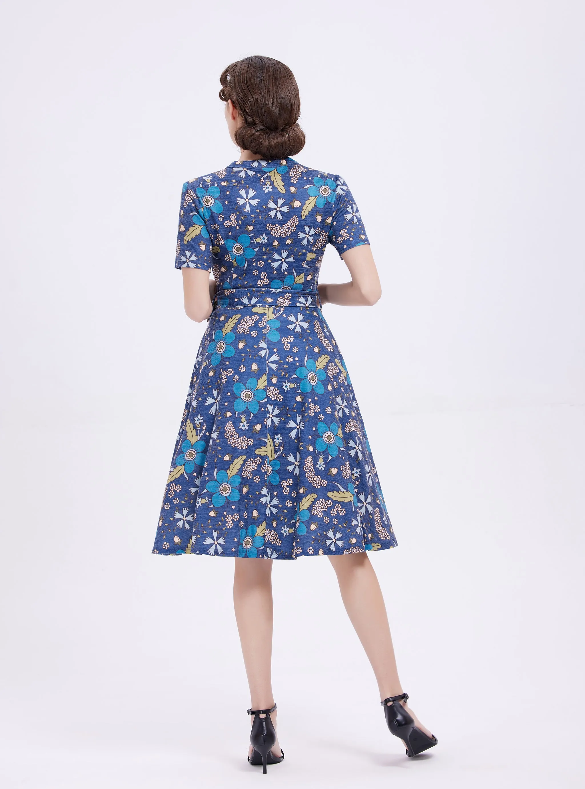 Blue Flowers Knit Dress