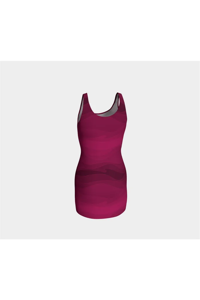 Burgundy Wave Bodycon Dress