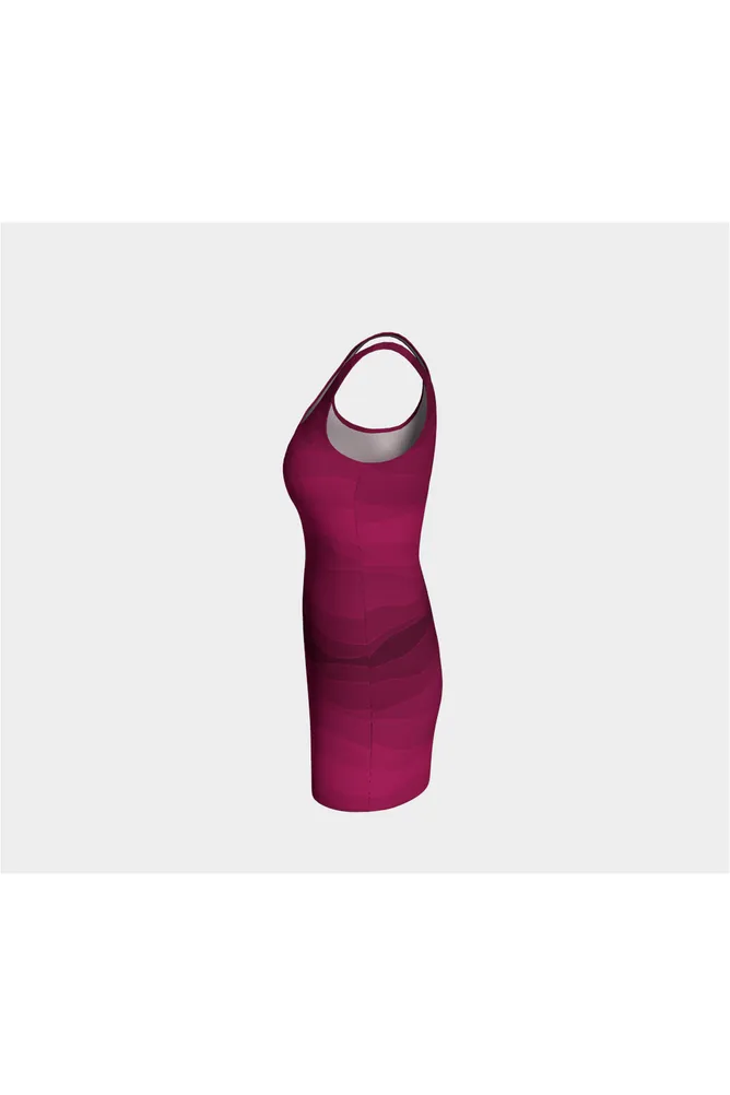 Burgundy Wave Bodycon Dress