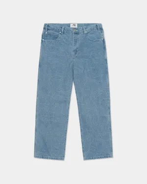 CAMO BAGGY DENIM - WASHED INDIGO