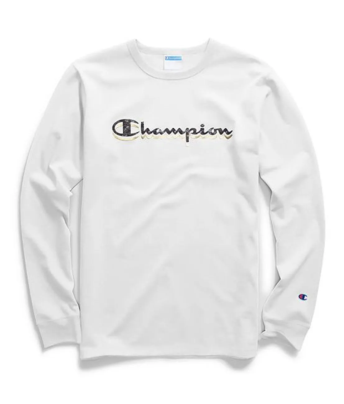Champion Camo & Gold Script White Long Sleeve T-Shirt