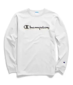 Champion Camo & Gold Script White Long Sleeve T-Shirt