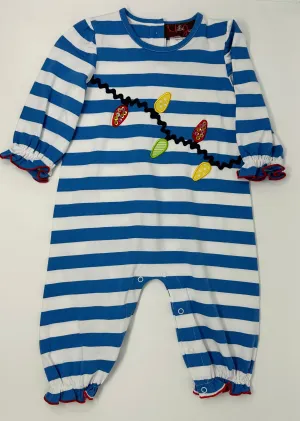 Christmas Lights Applique Girls Romper