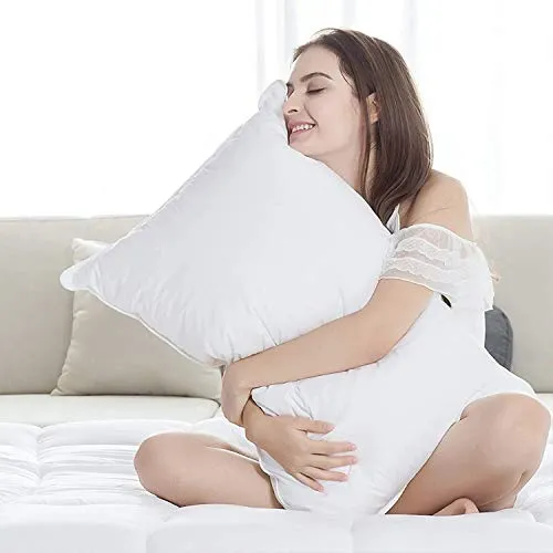 Compal The First and Original and Premium Luxury Plush Gel Bed Pillow for Home Hotel Collection Good for Side and Back Sleeper Cotton Cover Dust Mite Resistant and Hypoallergenic - Queen (2, 16"X24")
