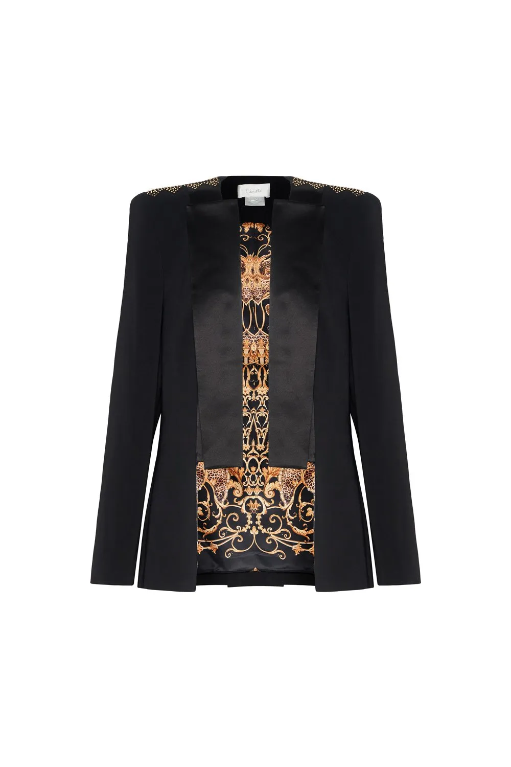 CONTRAST COLLAR SUIT JACKET - FLOW STUDIO 54