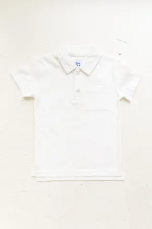 Cotton Knit Polo - white