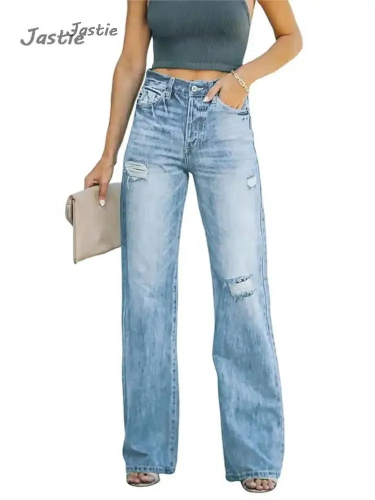 Distressed Stretch Denim Jeans