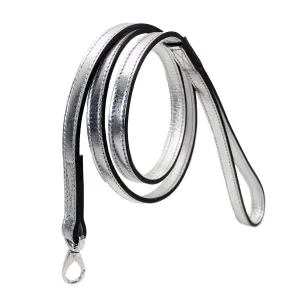 Dynasty Dog Leash in Metallic Silver & Nickel