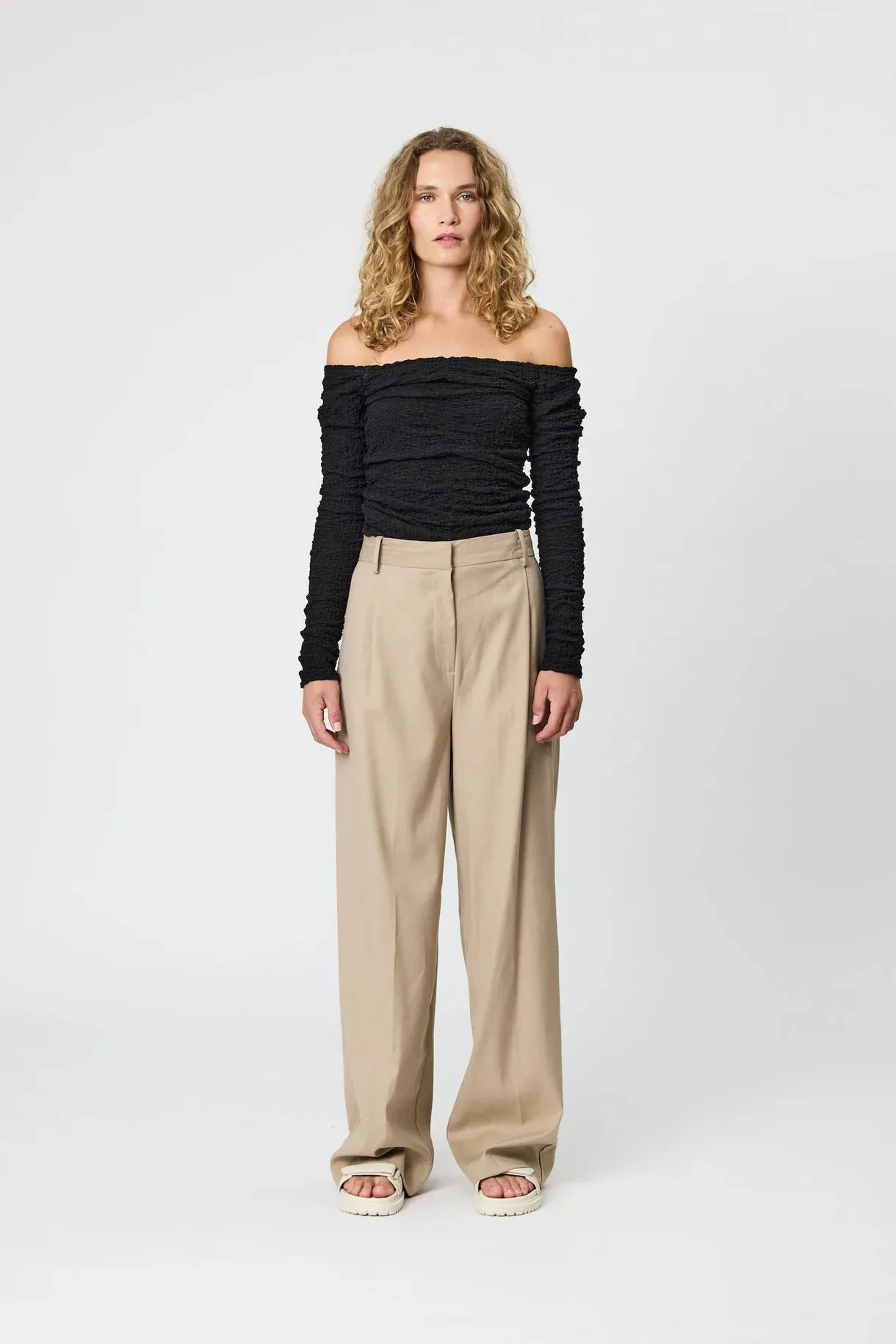 Evie Tailored Pants - Oat