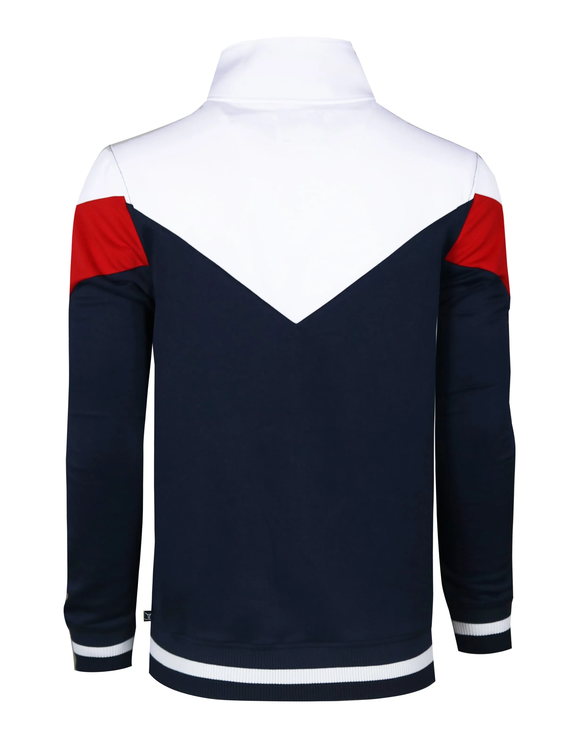 F11956-COLOR BLCOK TRACK JACKET (NAVY)