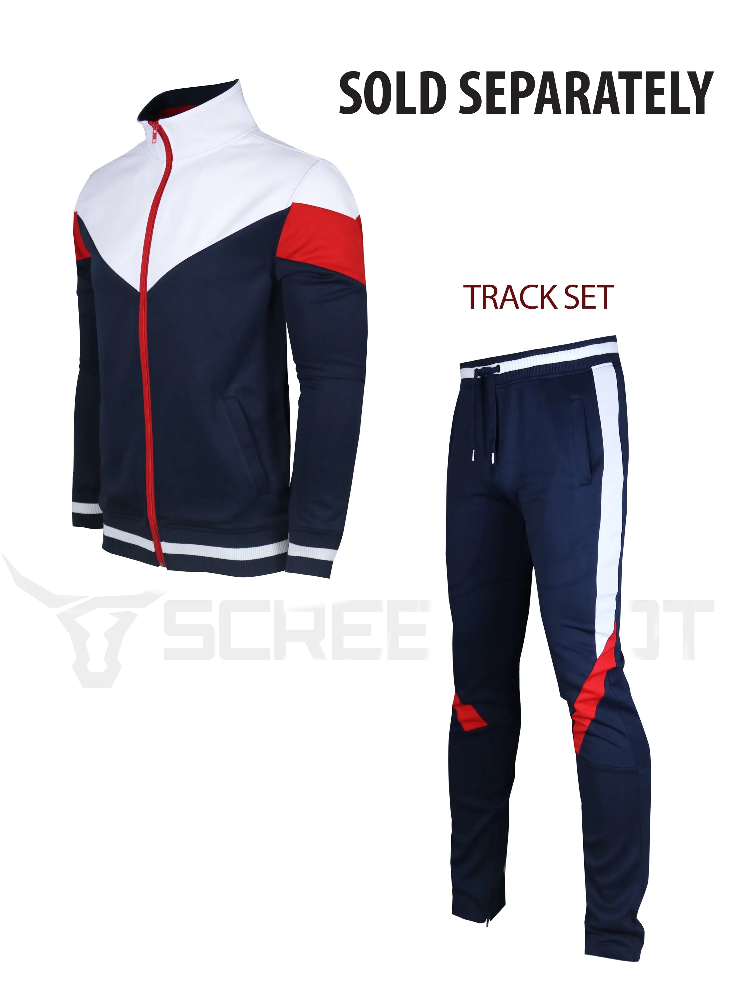 F11956-COLOR BLCOK TRACK JACKET (NAVY)