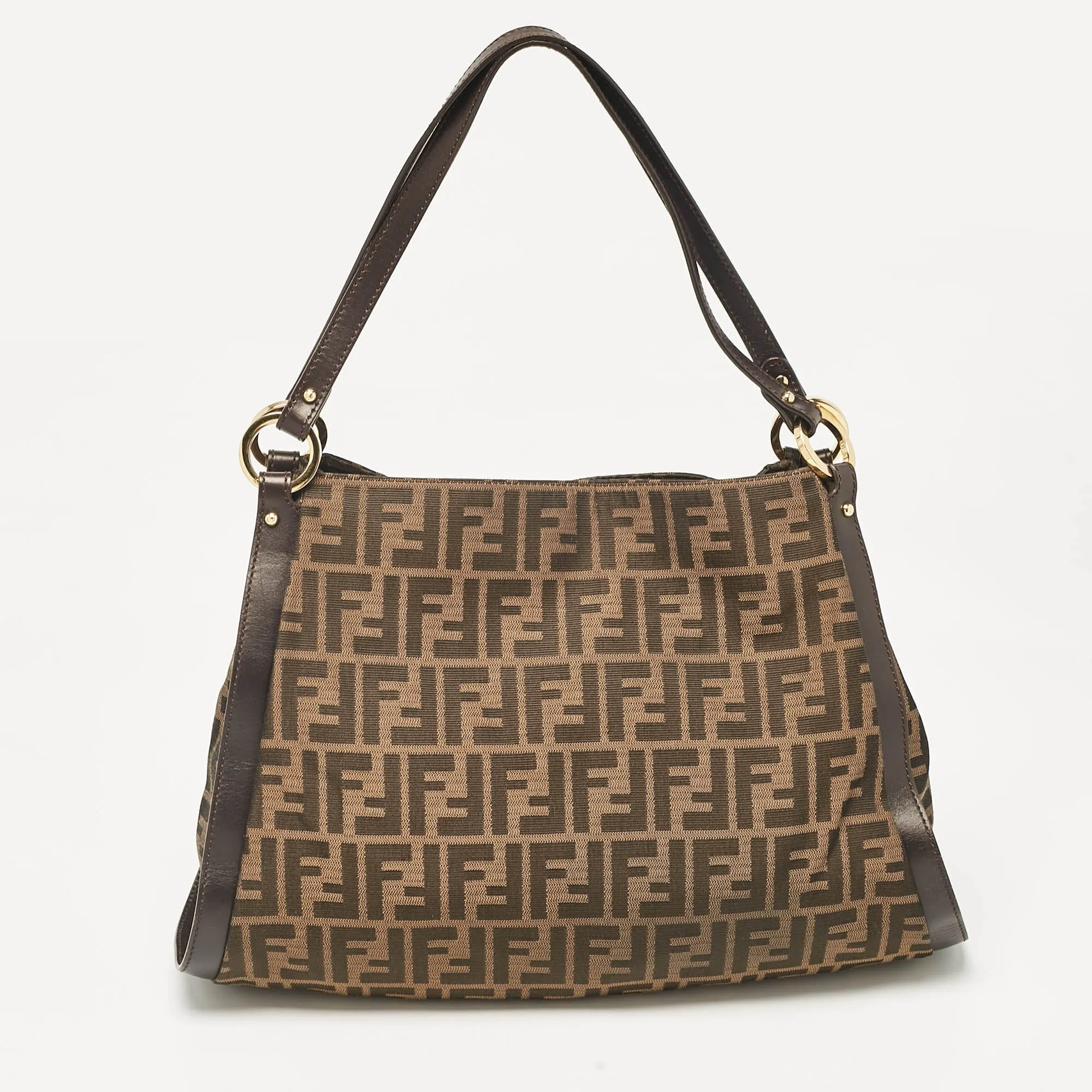 Fendi Zucca Canvas And Leather Chef Tote