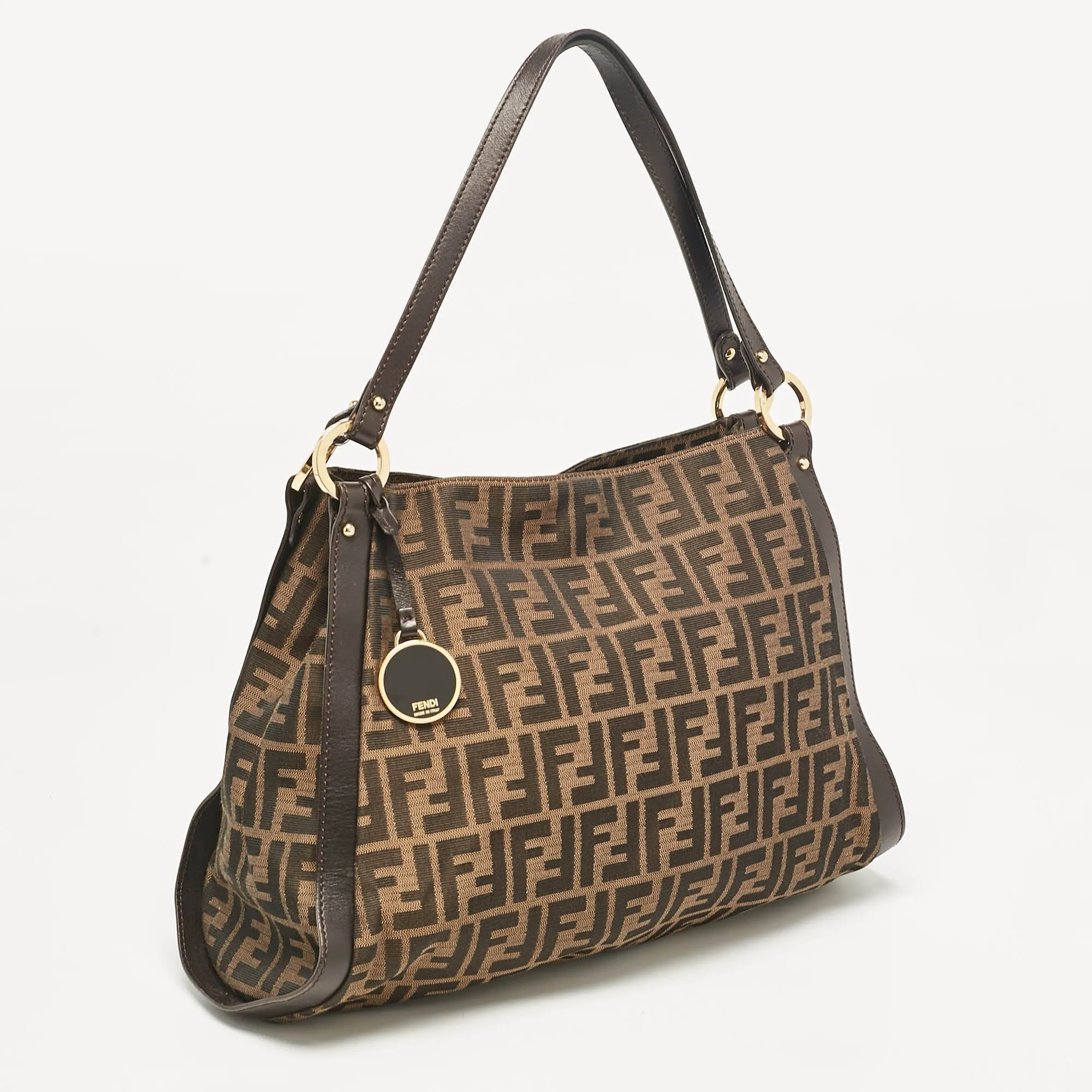 Fendi Zucca Canvas And Leather Chef Tote