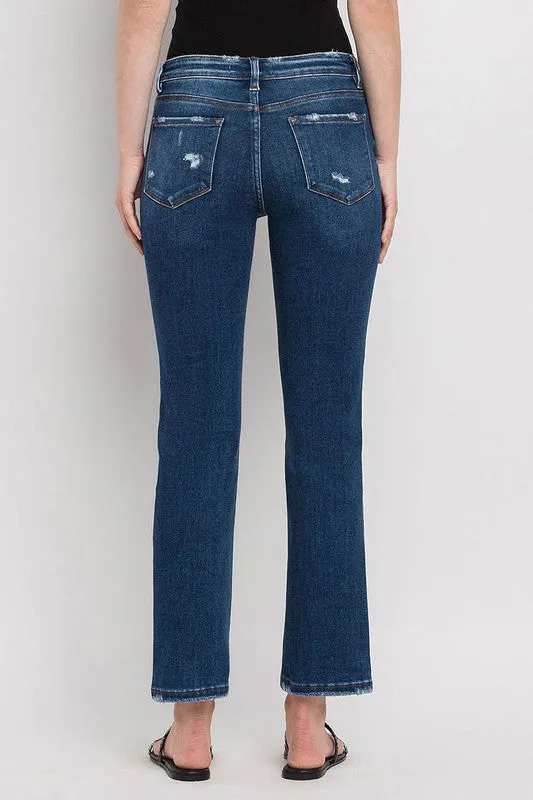 Flying Monkey Mid Rise Ankle Slim Straight Jeans