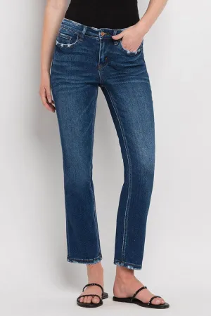 Flying Monkey Mid Rise Ankle Slim Straight Jeans