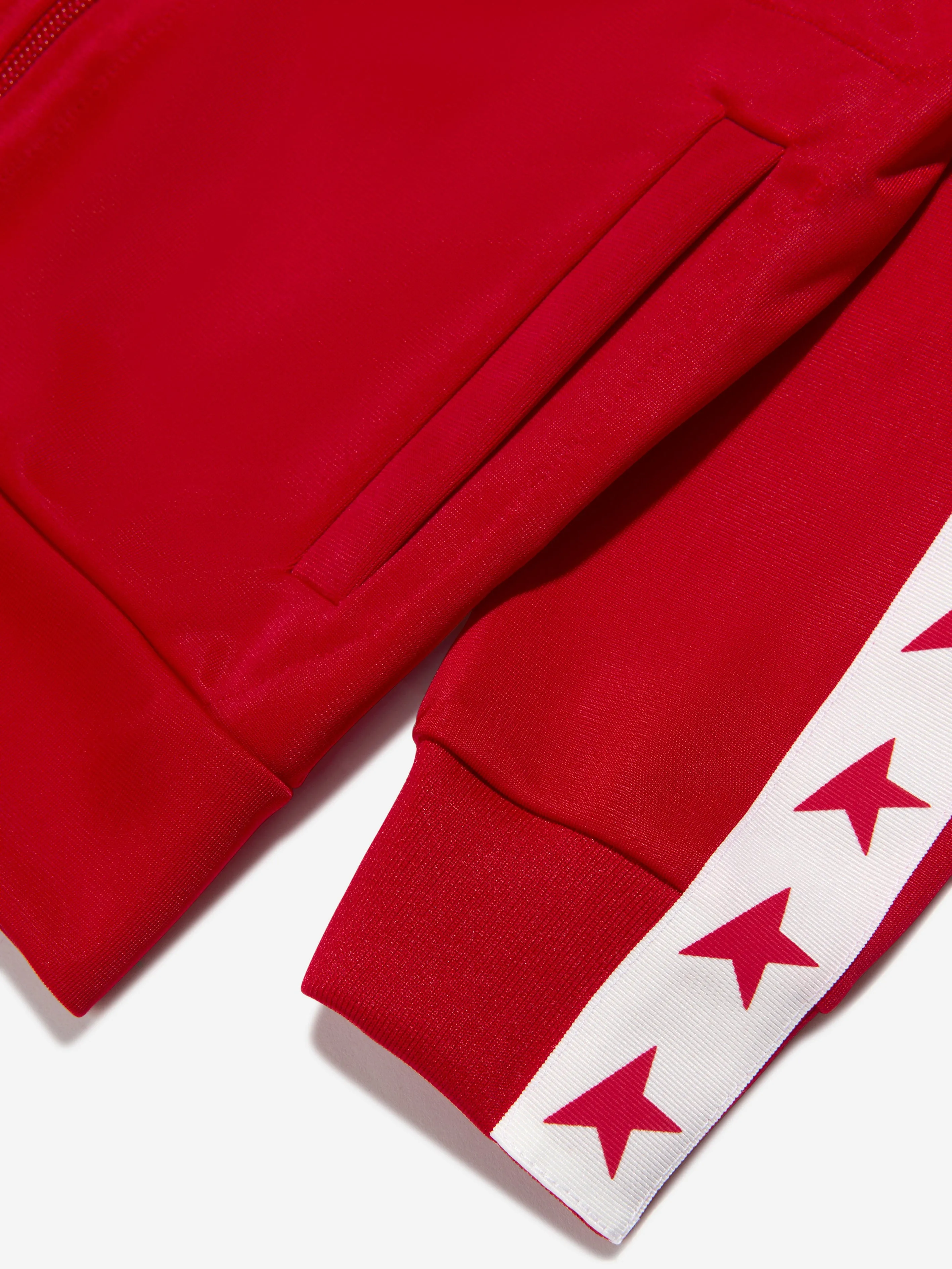 Golden Goose Kids Star Band Zip Up Track Jacket in Red