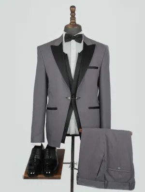 Gray Bespoke Men Suit Tailored Wedding Style
