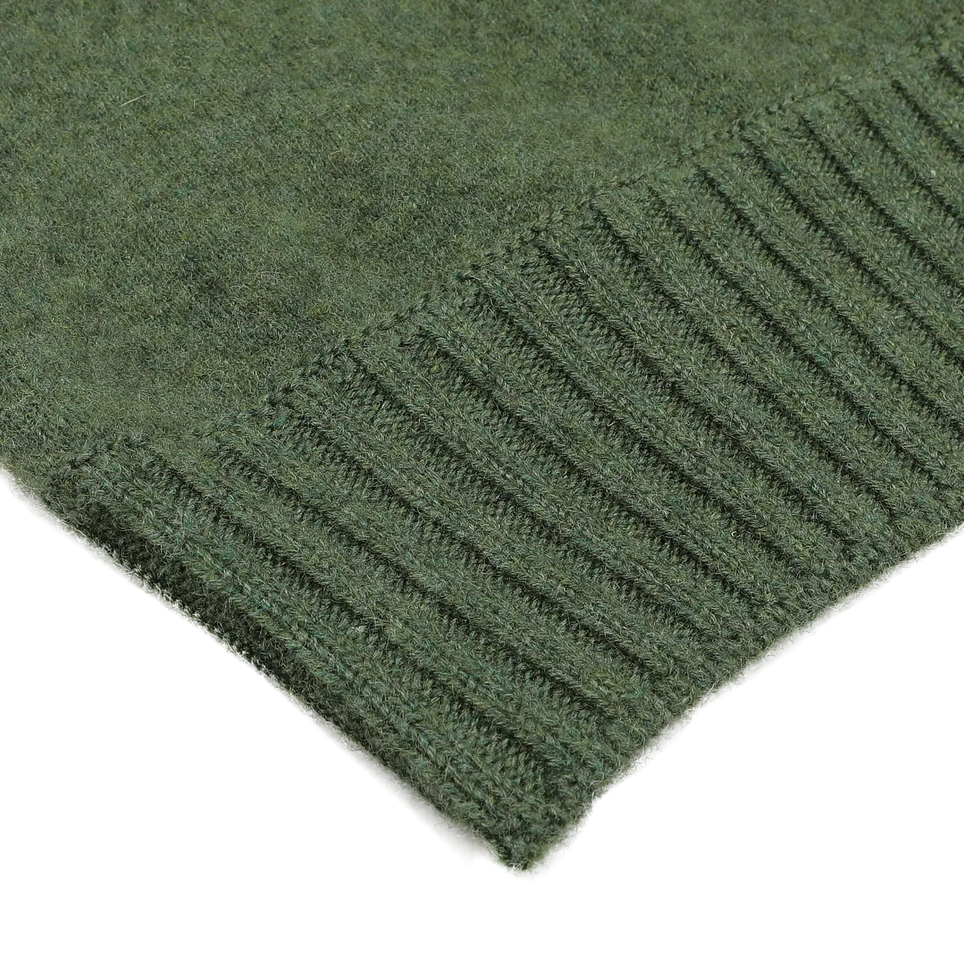 Green Felted Cashmere Crewneck Sweater