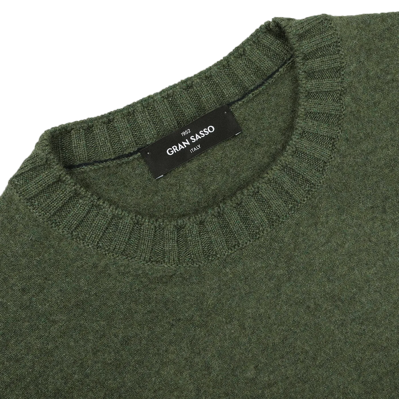 Green Felted Cashmere Crewneck Sweater