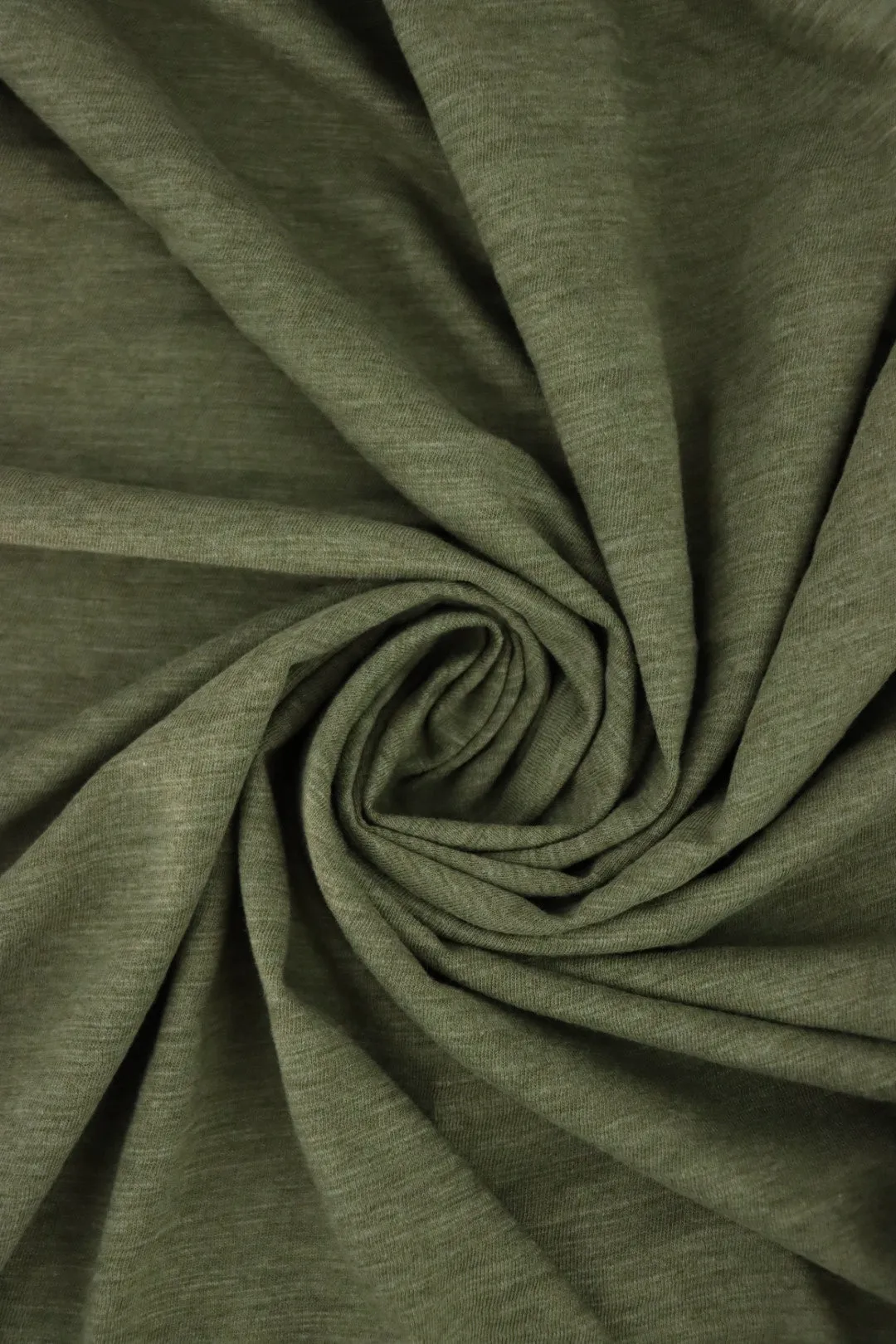 Heather Olive Organic Cotton Jersey