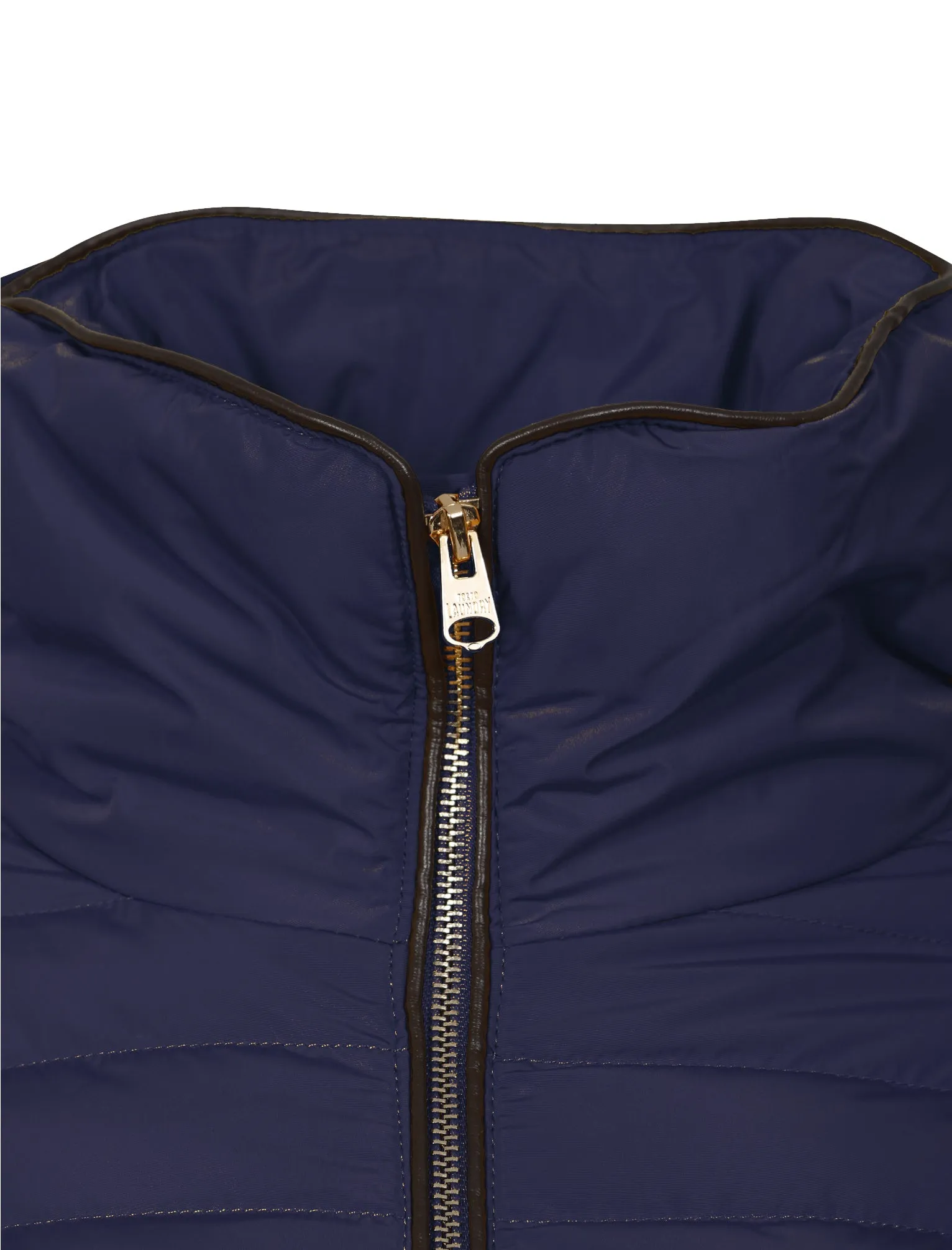 Honey Funnel Neck Quilted Jacket in Peacoat Blue - Tokyo Laundry