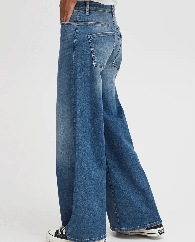Ichi Twiggy Wide Medium Blue Jeans