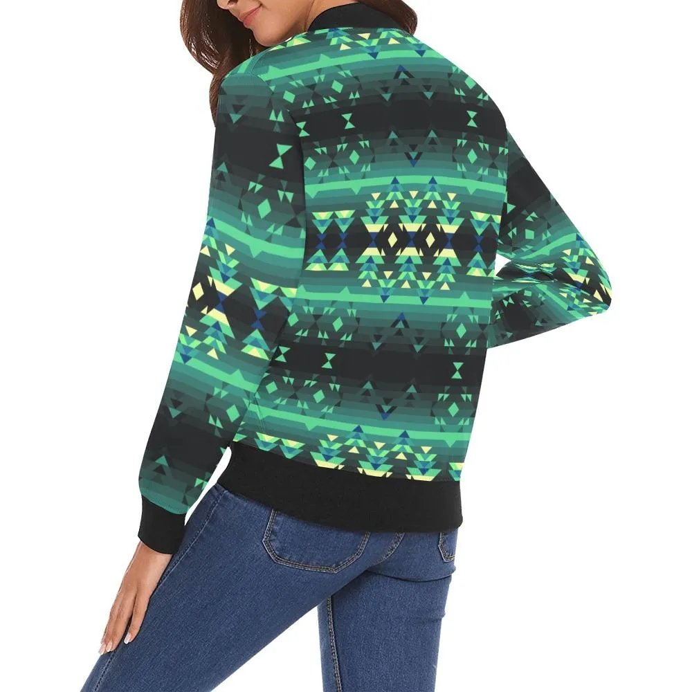 Inspire Green Bomber Jacket for Women