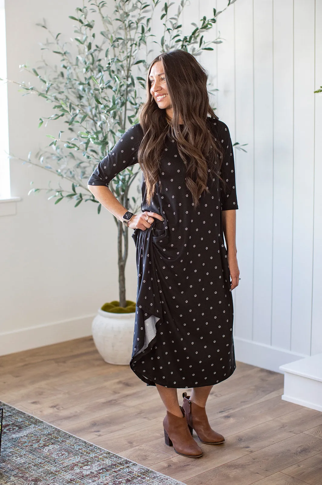 Jessi Dress Black Aztec