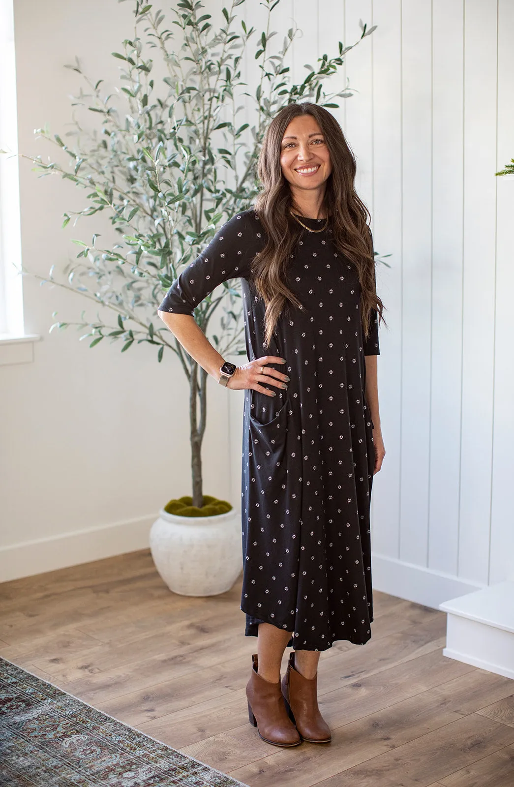 Jessi Dress Black Aztec