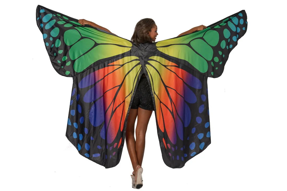 Johnathan Kayne 2100 size 4 Black Lace Romper Butterfly Cape Sheer Cutout Jumpsuit
