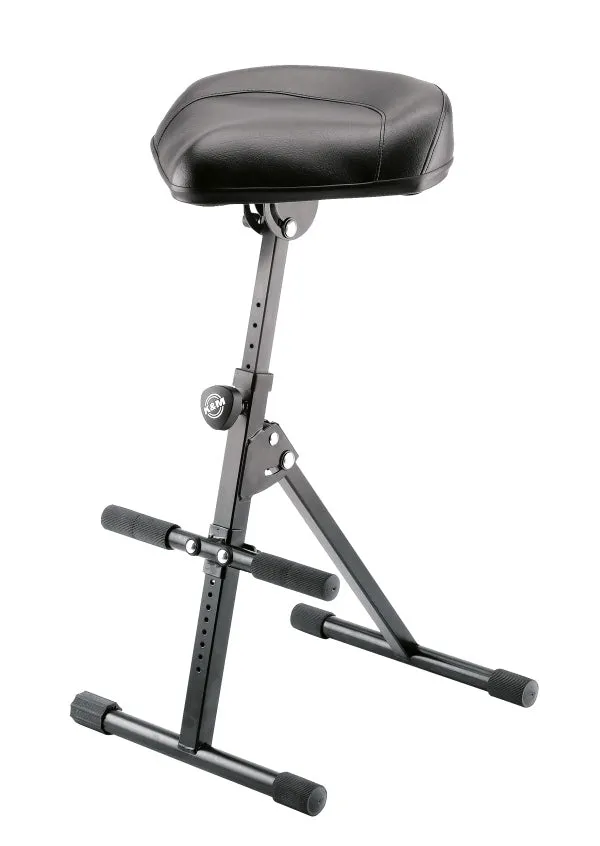 K&M Stool Black Imitation Leather With Practical Foot Rest