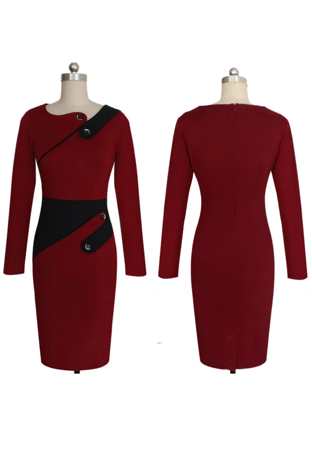 Ketty More Women Bodycon Long Sleeves Slim Evening Formal Dress-KMWD368