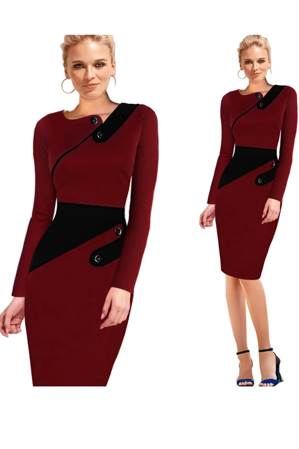 Ketty More Women Bodycon Long Sleeves Slim Evening Formal Dress-KMWD368