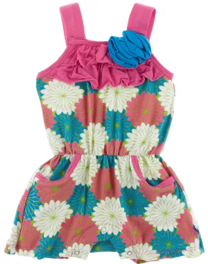 KicKee Pants Flamingo Tropical Flowers Flower Romper w/Pockets