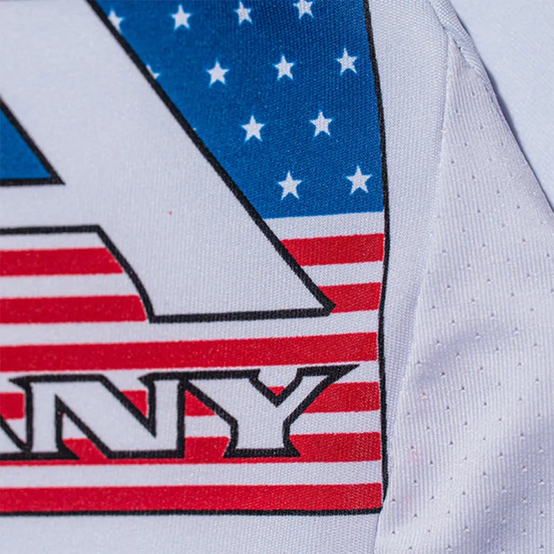 Kids Performance Long Sleeve Shirt | White | Stars & Pinstripes