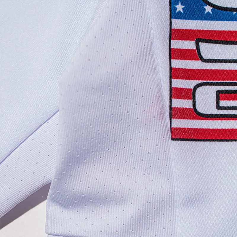 Kids Performance Long Sleeve Shirt | White | Stars & Pinstripes