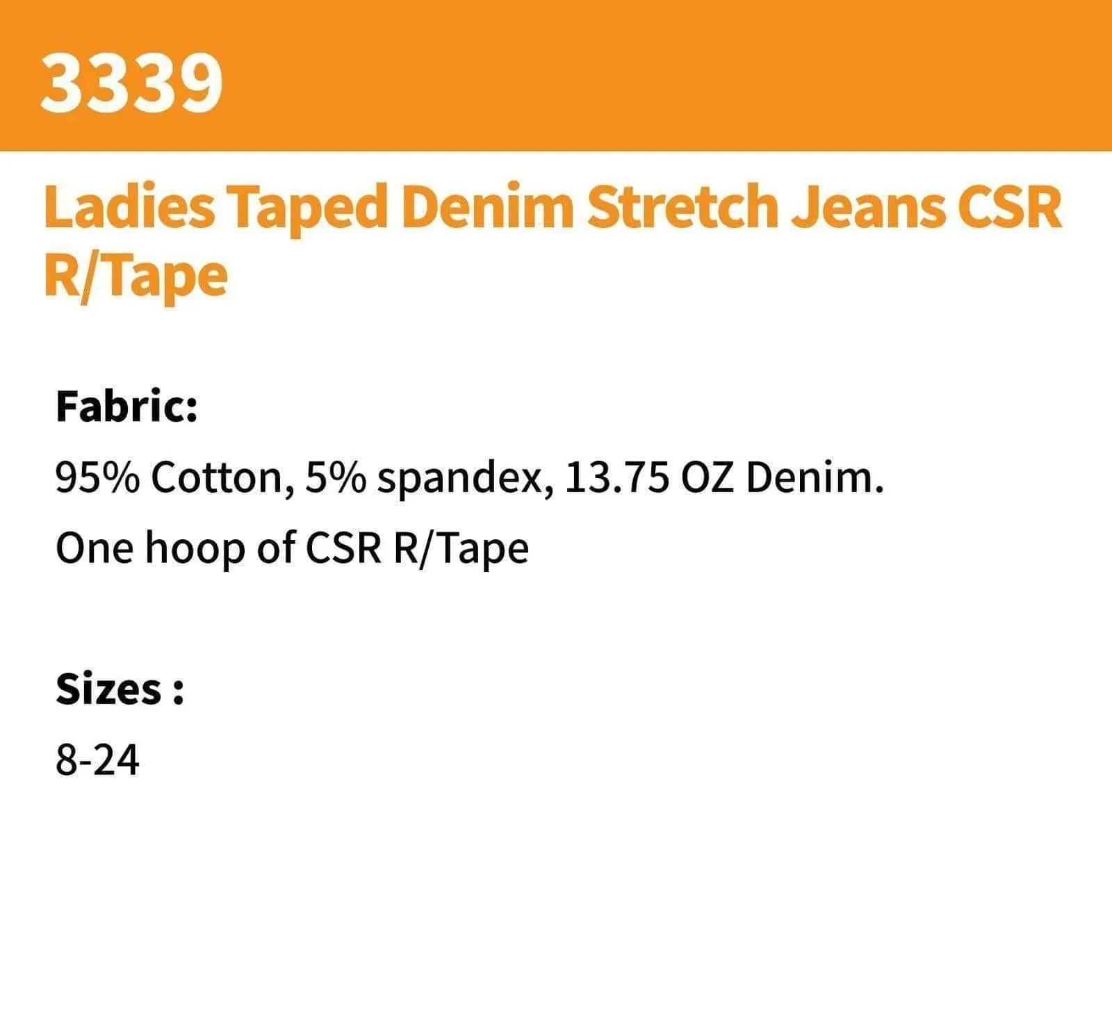 Ladies Taped Denim Stretch Jeans
