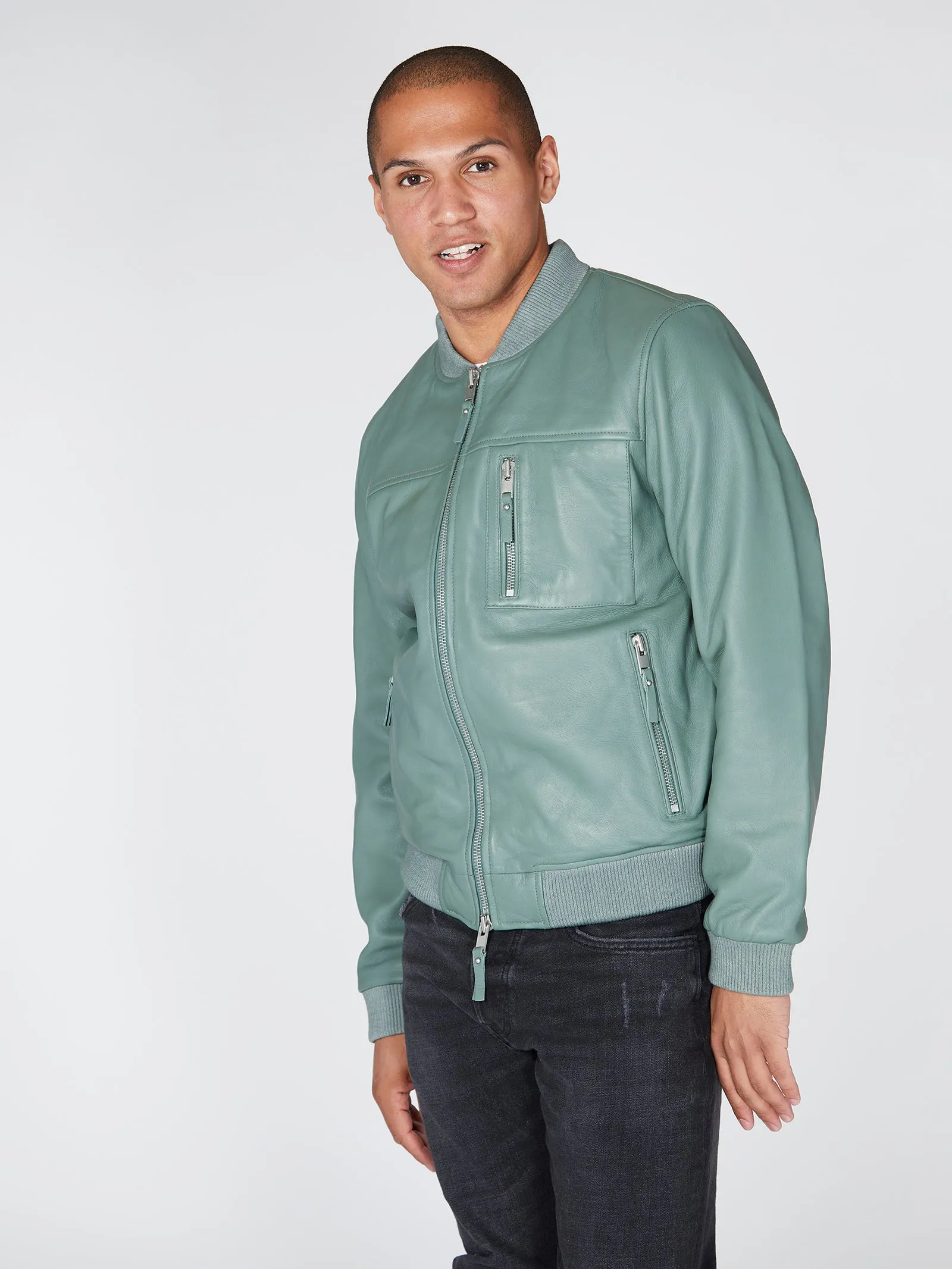 Leather Classic Bomber Jacket