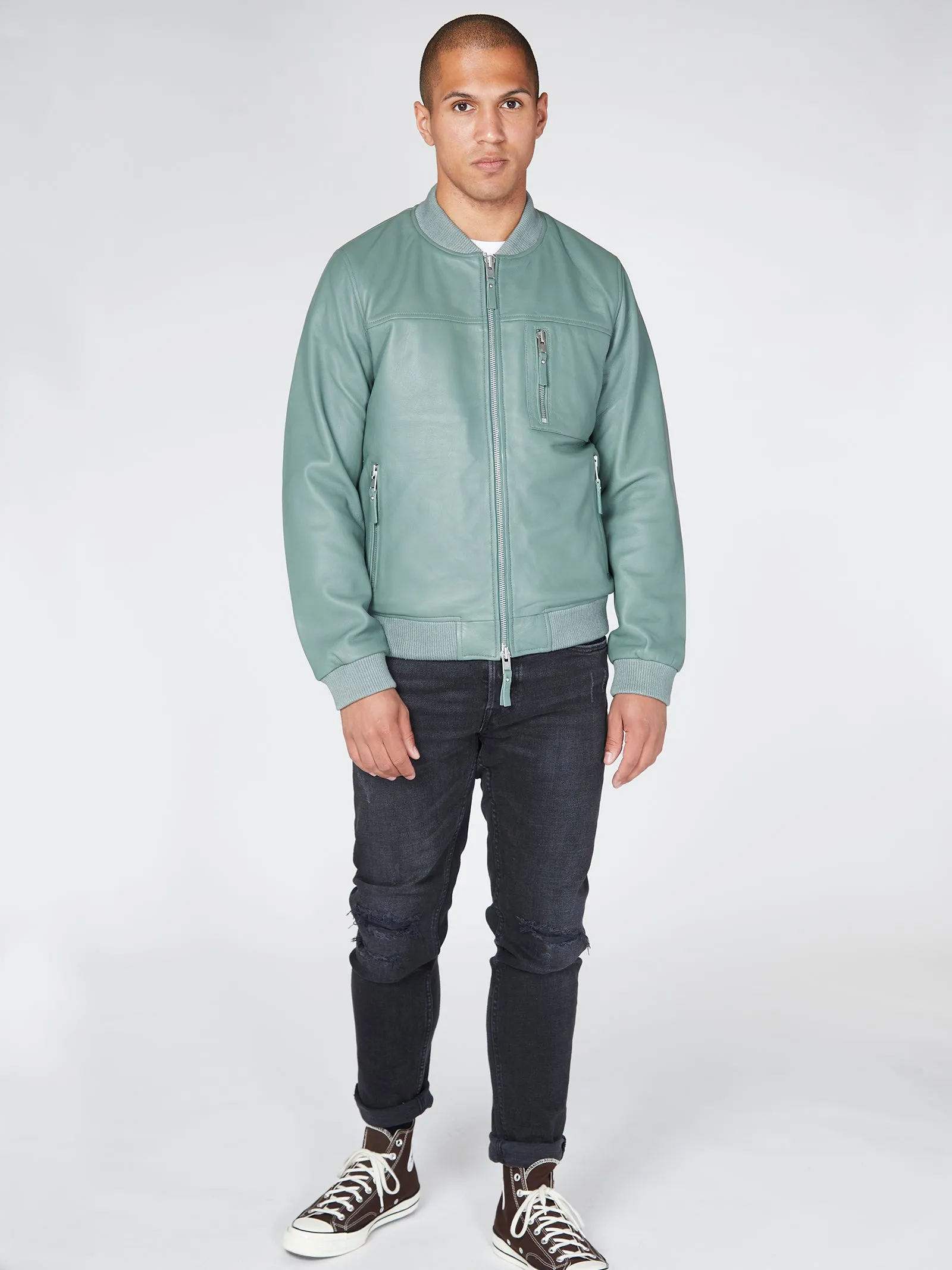 Leather Classic Bomber Jacket