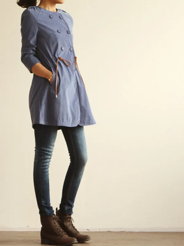 leather rope trench coat